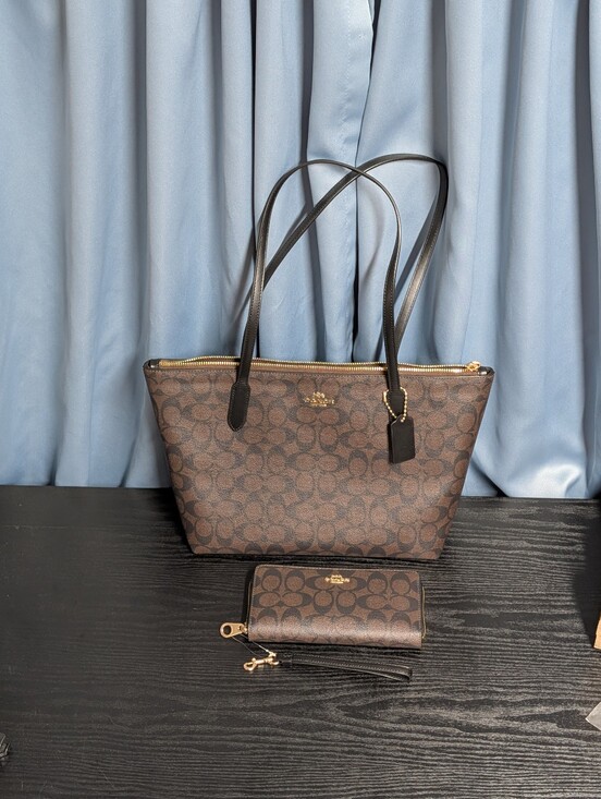 Coach Handbags - Coach Signature Zip Top Tote & Wallet Gift Set  "NWT"